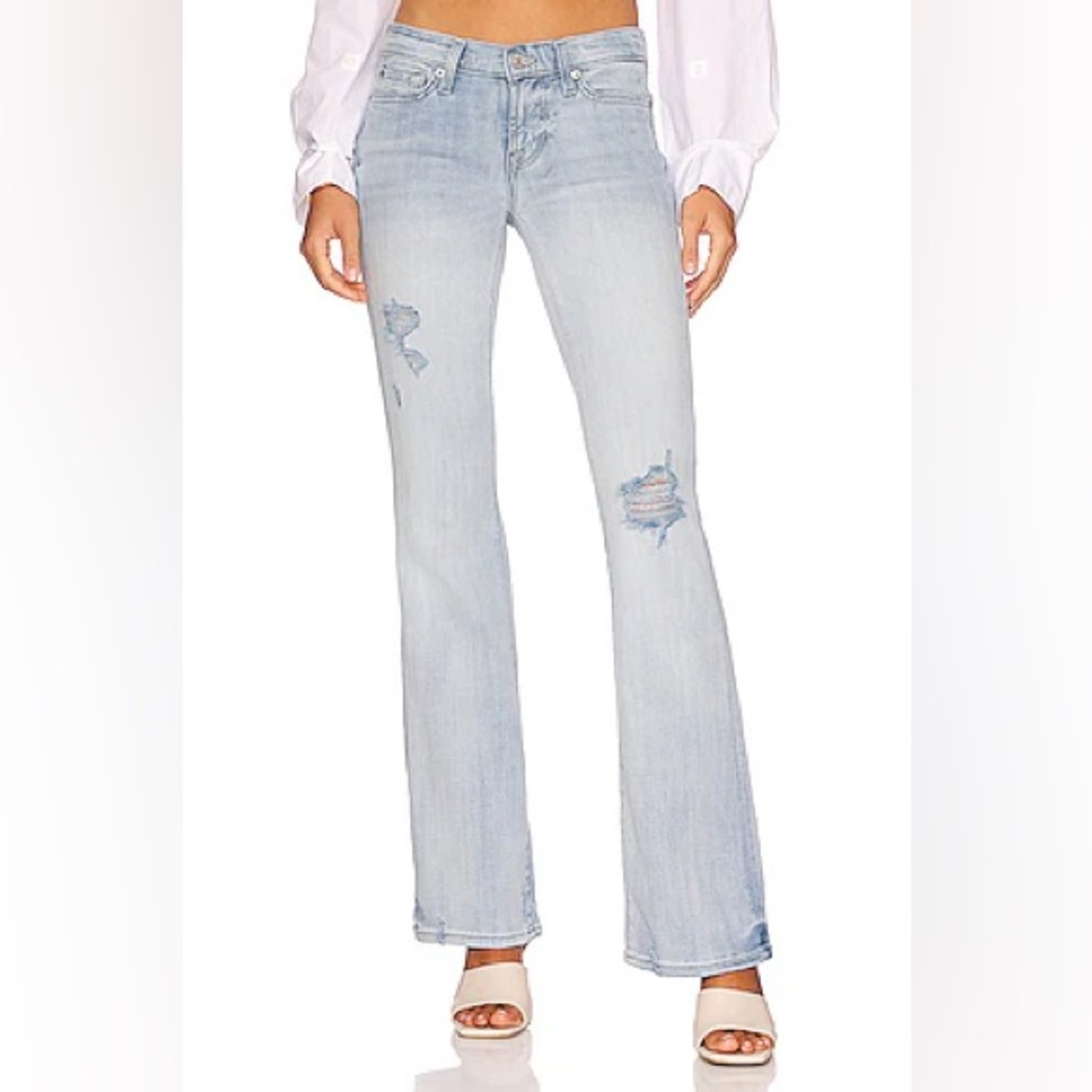 7 For All Mankind Low Rise Bootcut in Broken Twill Coco Prive Size 28